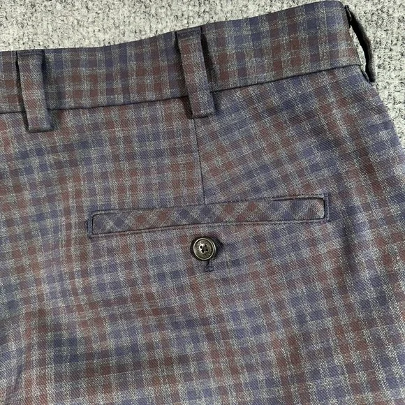 BROOKS BROTHERS Advantage Chino Clark Pant Men's 38x32 Navy Tartan Check Preppy - Picture 7 of 13